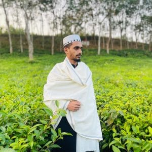 উলের শাল সাদা কালার